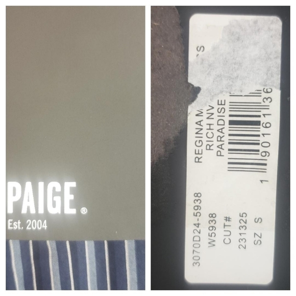 New PAIGE Regina Stripe Maxi Wrap Dress in Rich Navy Small - Picture 8 of 8